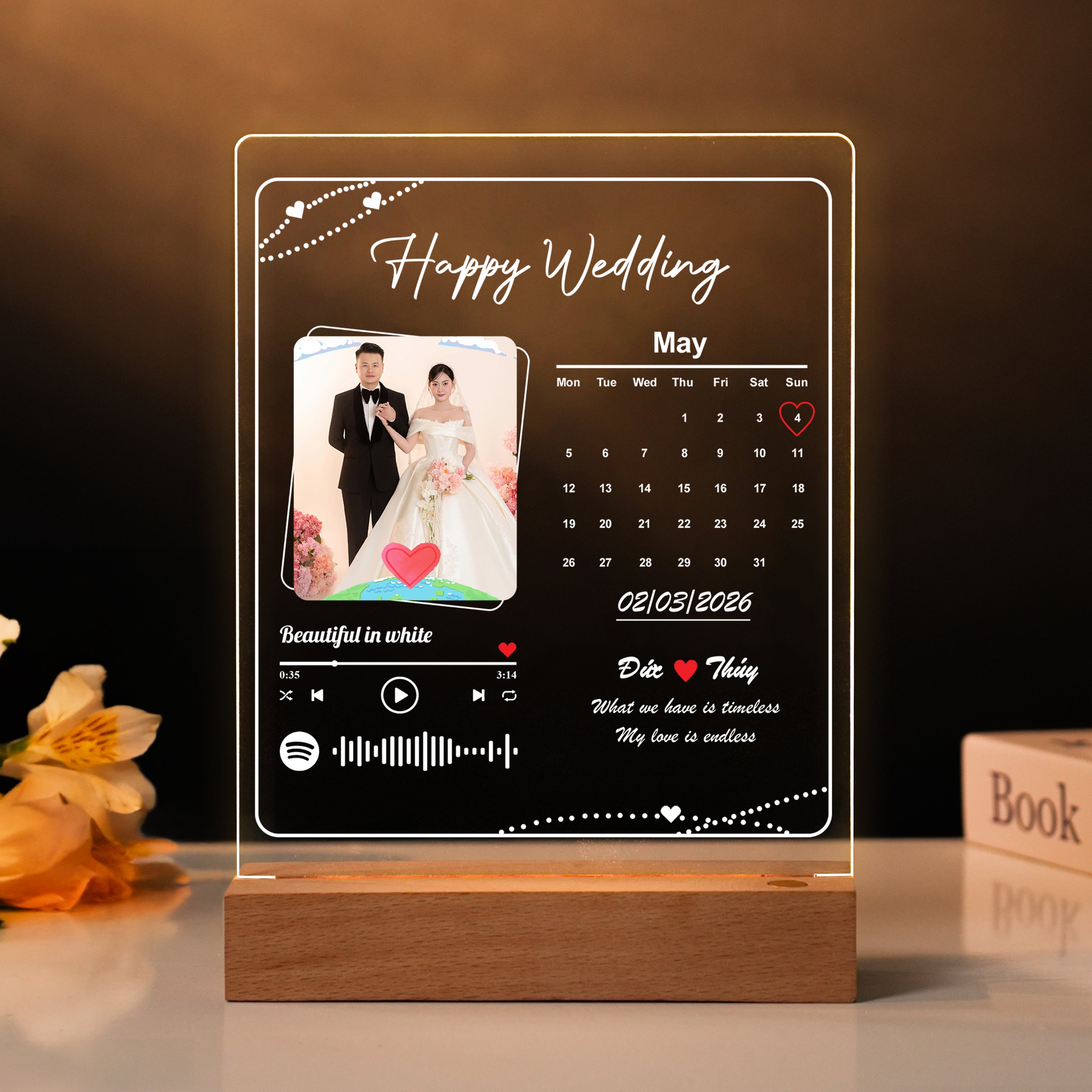 Quà tặng ĐÈN NGỦ IN HÌNH THEO YÊU CẦU - Quà Tặng Ngày Cưới