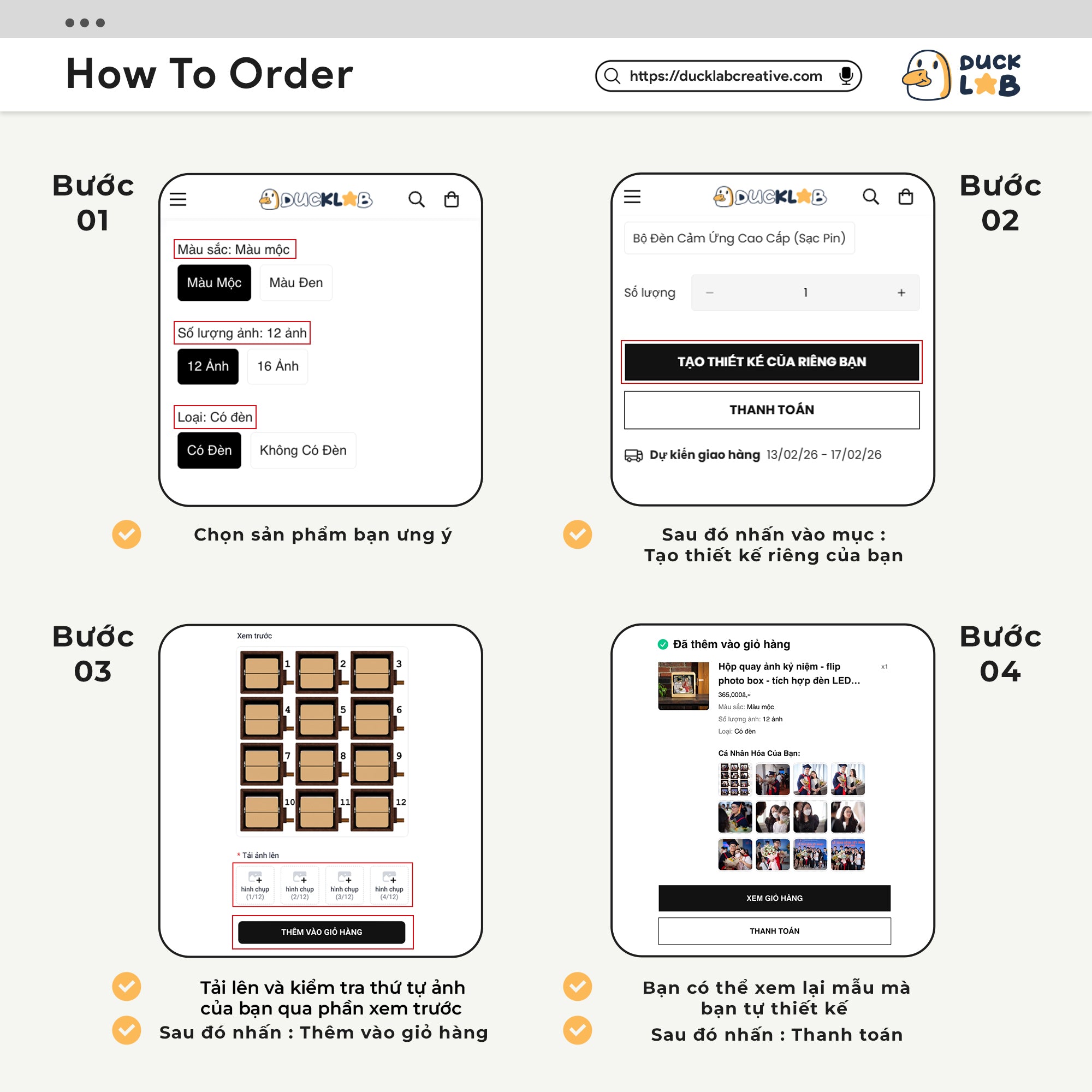 Hộp quay ảnh kỷ niệm - flip photo box - tích hợp đèn LED - in hình ảnh theo yêu cầu