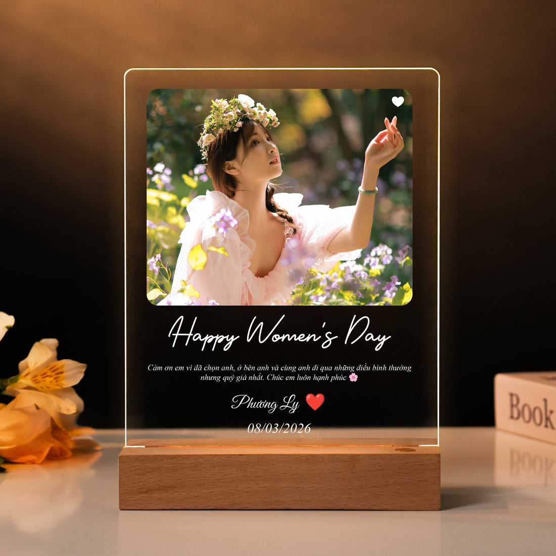 Quà tặng ĐÈN NGỦ IN HÌNH THEO YÊU CẦU - Quà Tặng Ngày Quốc Tế Phụ Nữ
